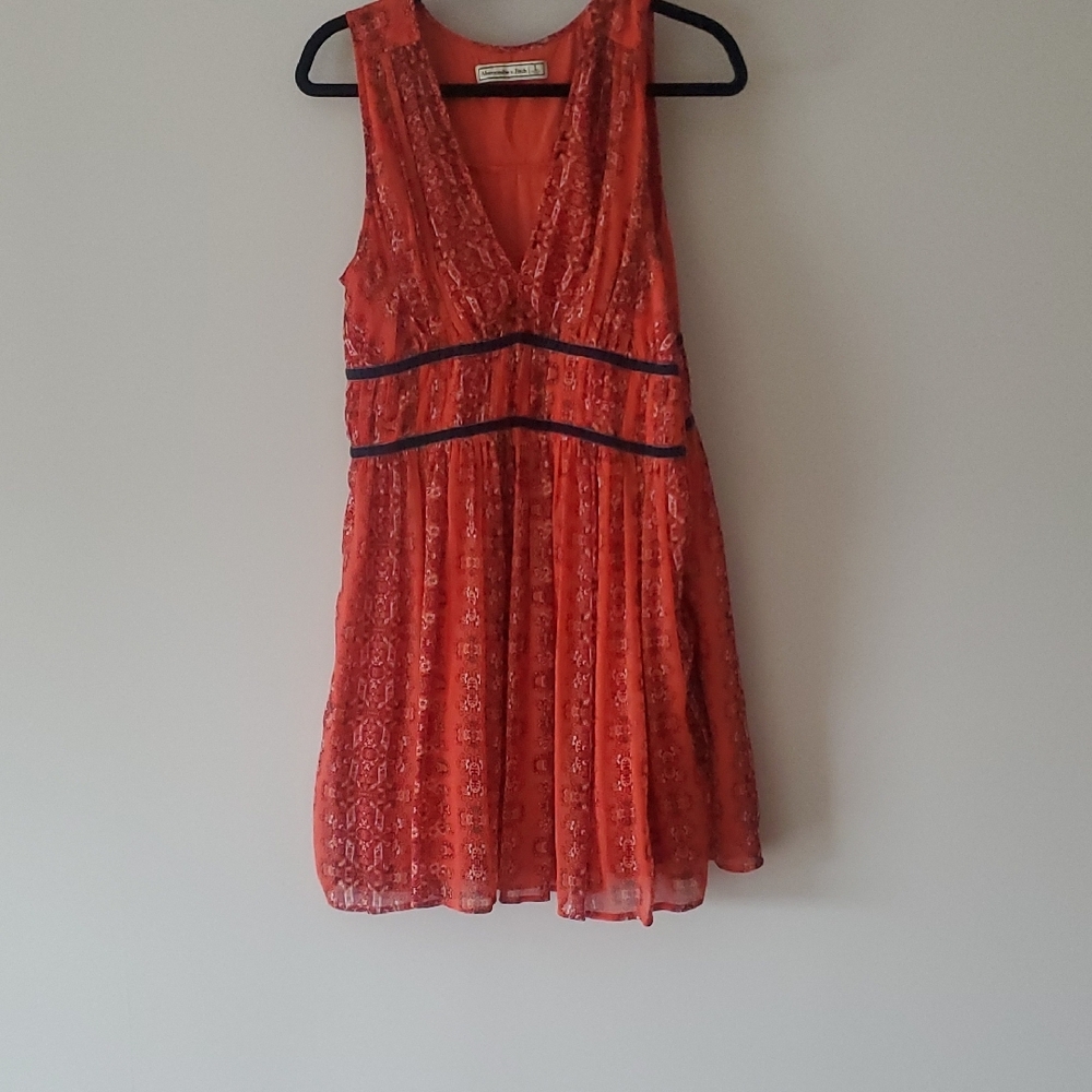Elegant Orange Lace Dress